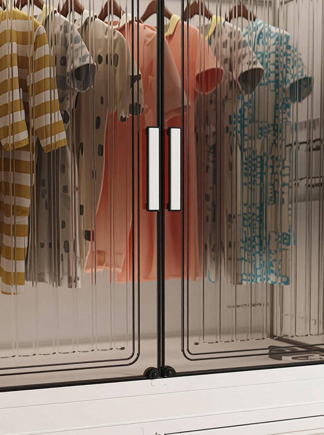Sasimo 1-Wardrobe 3-Door 3-Shelf Plastic Collapsible Cupboard PC Collapsible Wardrobe