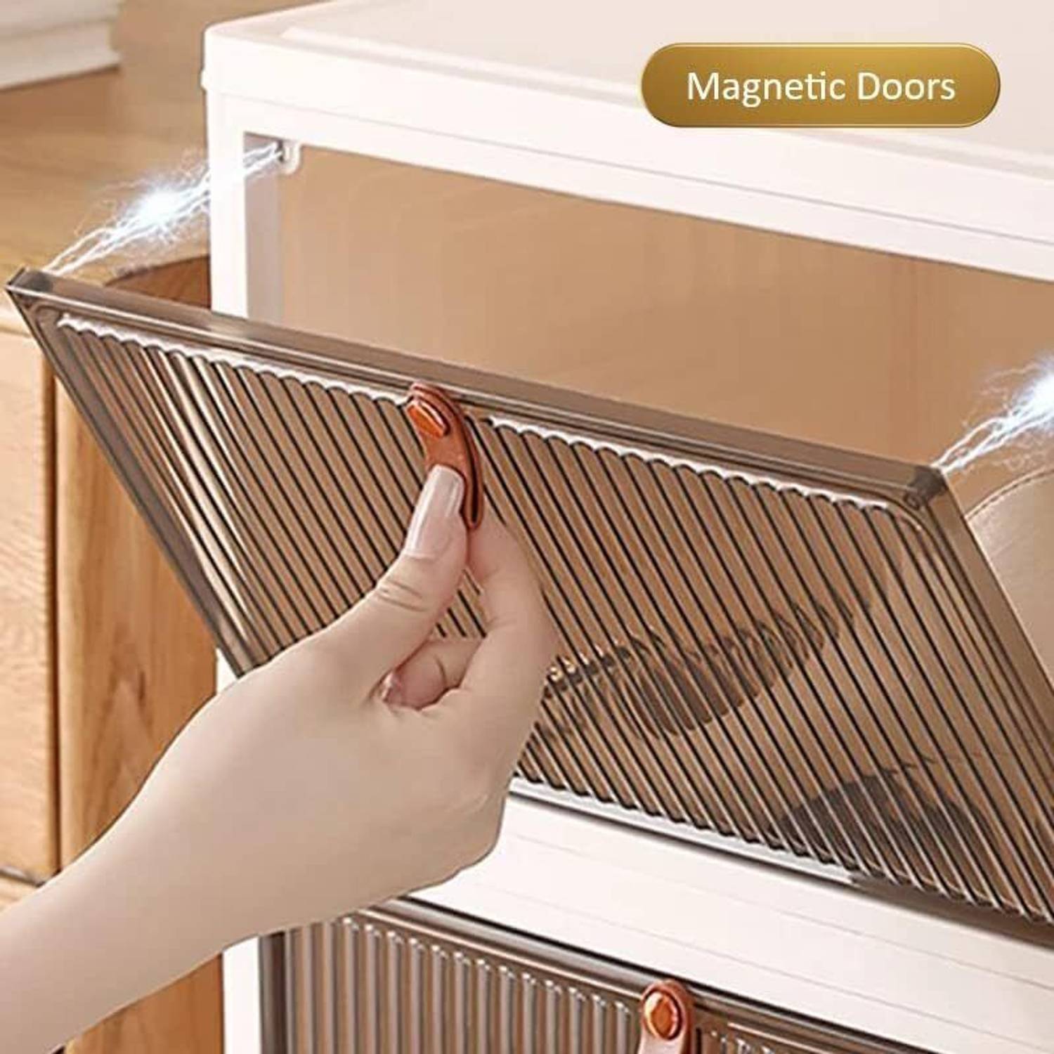 Sasimo 3-Door 3-Shelf Plastic foldable Cupboard PC Collapsible Wardrobe